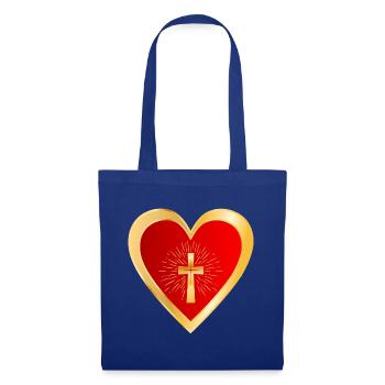 KIRCHENKREUZ LIEBE HERZ - Stoffbeutel - Royalblau - Vorne