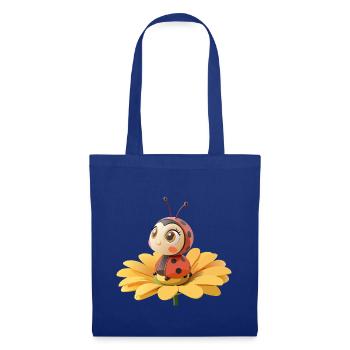 Coccinelle mignonne sur une fleur - Sac en tissu - bleu royal - Devant