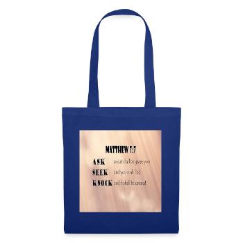 Matthew 7:7 - Tote Bag - royal blue - Front