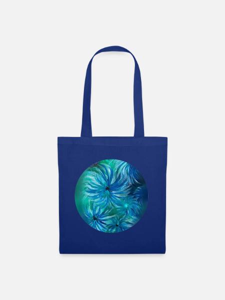 Sommerfarben- handgemalt von Martina Eßer - Stoffbeutel - Royalblau