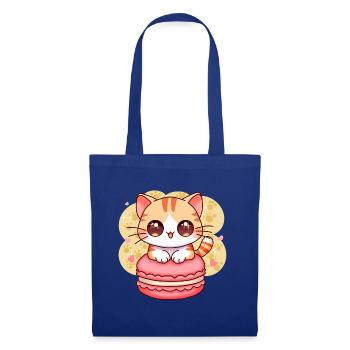 chibi cat - Sac en tissu - bleu royal - Devant