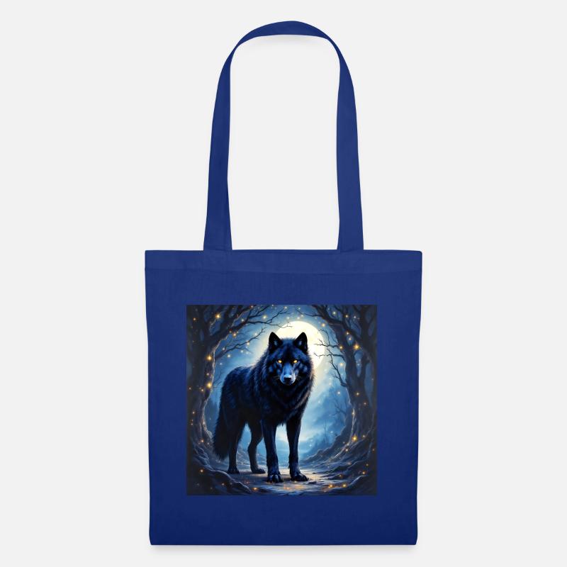 Krafttier Dunkler Wolf - Stoffbeutel - Royalblau