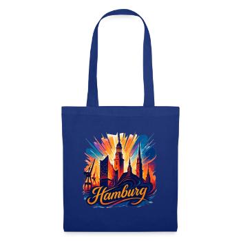 Hamburg City Silhouette Pearl on the Water Gift - Tote Bag - royal blue - Front