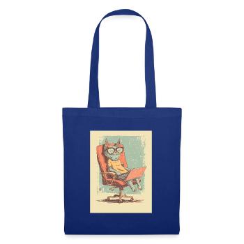 Code Cat – Der wahre Chef im Office - Stoffbeutel - Royalblau - Vorne
