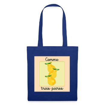 Haut comme trois poires - Sac en tissu - bleu royal - Devant