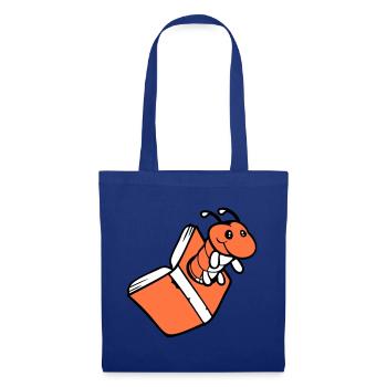 bookworm caterpillar nerd book hole geek worm read - Tote Bag - royal blue - Front