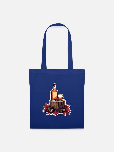 Herbstwhisky auf Stump - Stoffbeutel - Royalblau