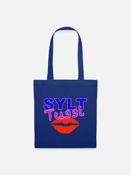 Sylttussi mit Kussmund:Design by Dekoinsel Sylt - Stoffbeutel - Royalblau