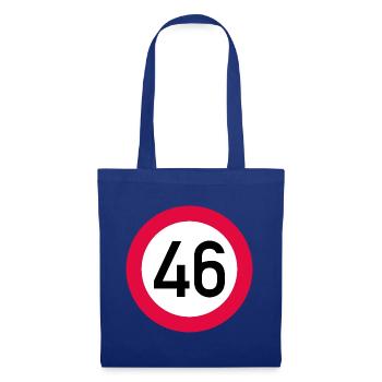 46e anniversaire Attention ! Panneau de signalisation 46 Km/h - Sac en tissu - bleu royal - Devant