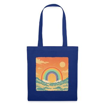 Paysage rétro avec look vintage arc-en-ciel - Sac en tissu - bleu royal - Devant