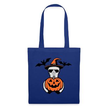 Lama Cool Halloween Lunettes de soleil citrouille Chapeau de sorcière - Sac en tissu - bleu royal - Devant