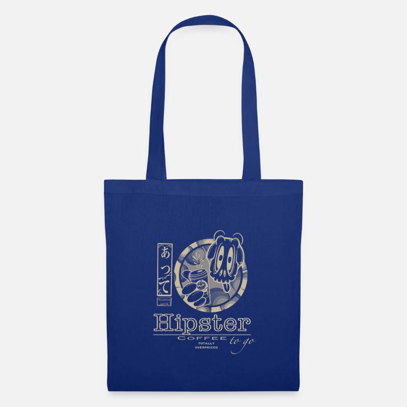Hipster Kaffee to go - Stoffbeutel - Royalblau