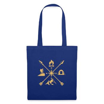 Mountains and compass for hiking - Tote Bag - royal blue - Front