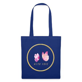 Pink Butterflies with Love - with love - Tote Bag - royal blue - Front