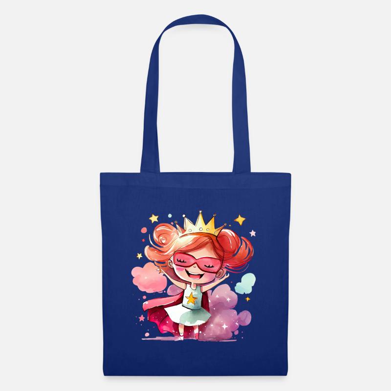 Superheldin Prinzessin - Mutiges Mädchen - Stoffbeutel - Royalblau