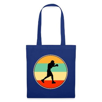 Athlète de boxe Retro Silhouette Sport de Combat - Sac en tissu - bleu royal - Devant