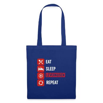 Eat Sleep Leverkusen Repeat - Fußball Fan Design - Stoffbeutel - Royalblau - Vorne