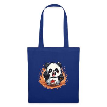 Panda Fire Cupcake Cartoon - Tote Bag - royal blue - Front