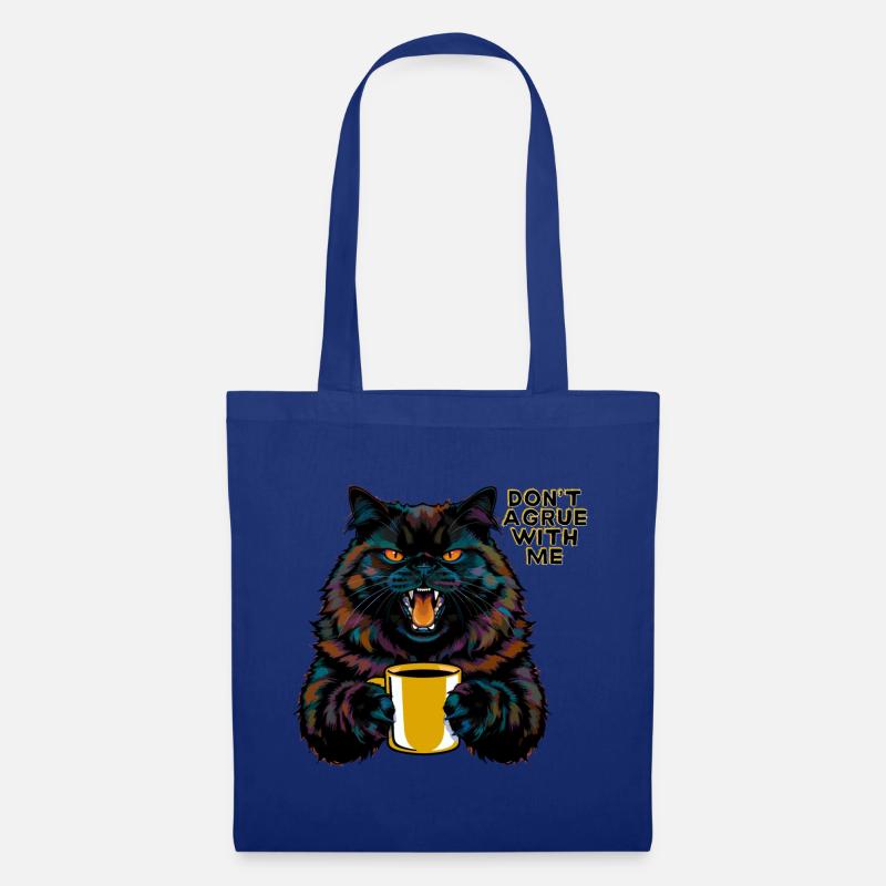 Katze mit Statement "Streite nicht mit mir" - Stoffbeutel - Royalblau