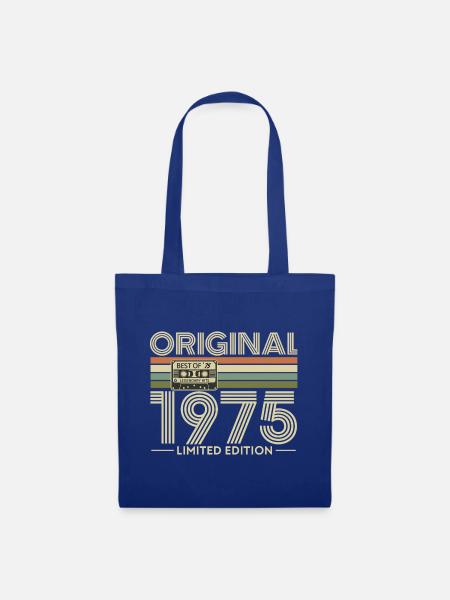 Originale Hits Kassette Retro von 1975 - Stoffbeutel - Royalblau