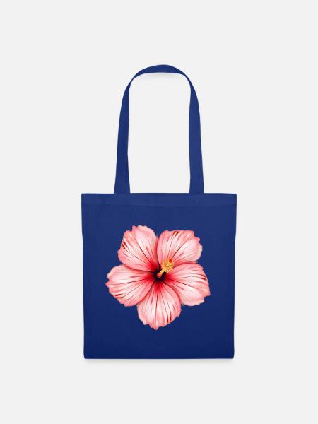 Hibiskus Blume - Stoffbeutel - Royalblau
