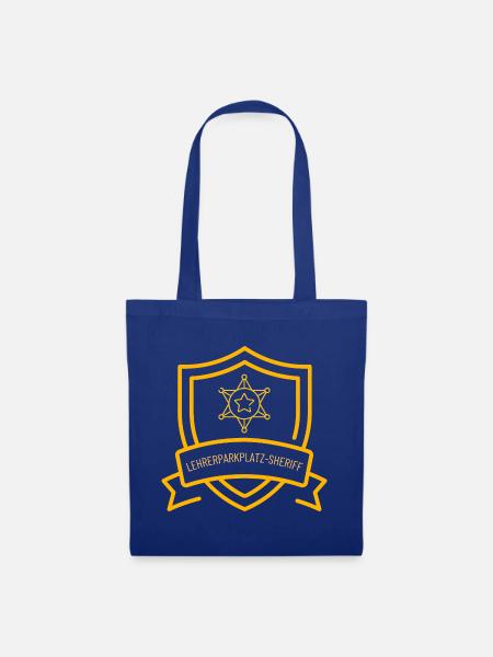 Lehrerparkplatz-Sheriff – Lustiges Lehrer-Design m - Stoffbeutel - Royalblau