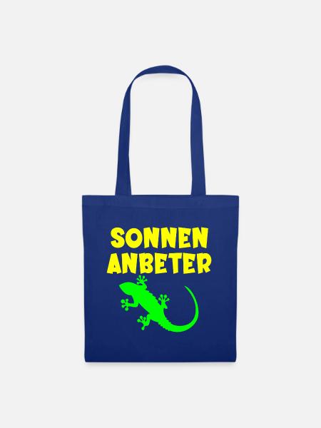 Sonnenanbeter Eidechse - Sommer Sonne - Stoffbeutel - Royalblau