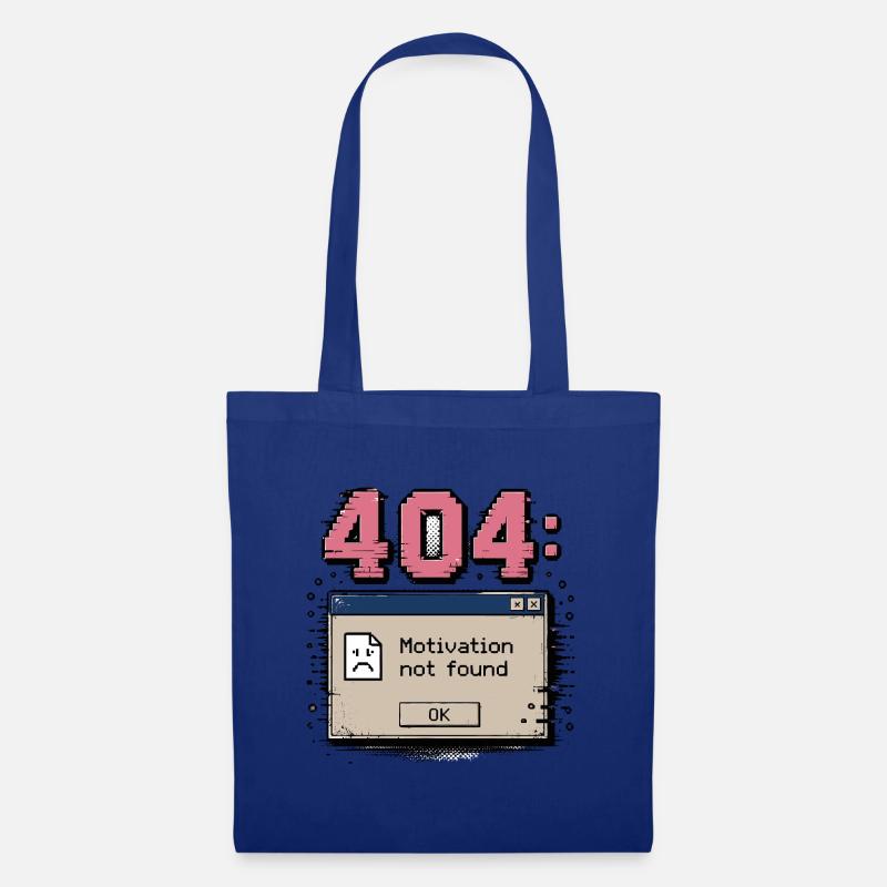 Retro 404 Error Motivation Nicht Gefunden Humor - Stoffbeutel - Royalblau