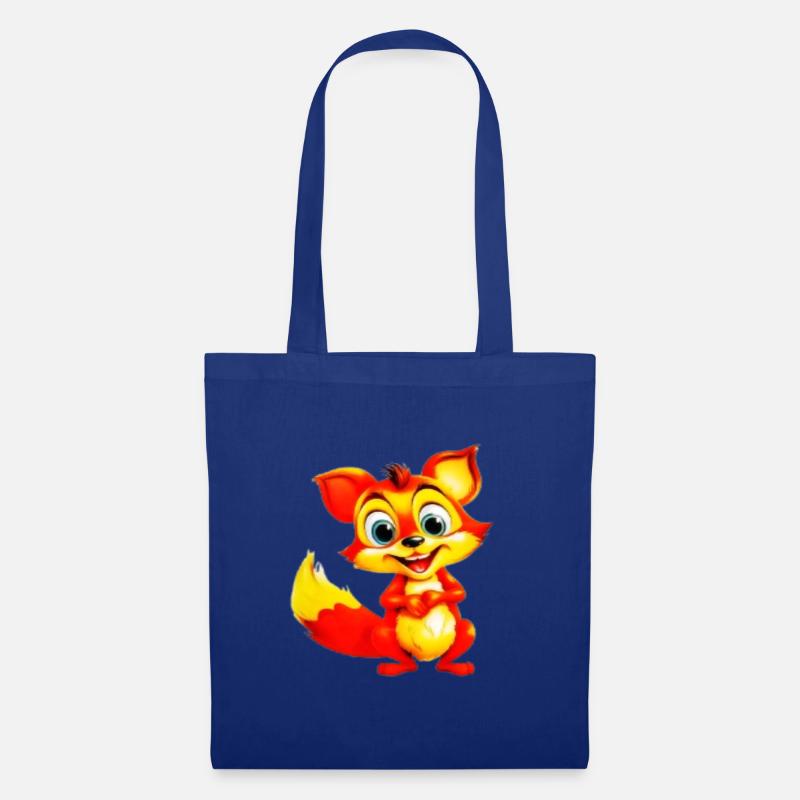Feuriger Fuchs-Toon-Charme - Stoffbeutel - Royalblau
