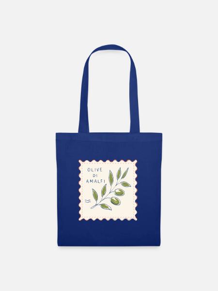 Amalfi Olive Zweig Illustration - Stoffbeutel - Royalblau