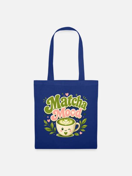 Matcha Mood Latte Charm - Stoffbeutel - Royalblau