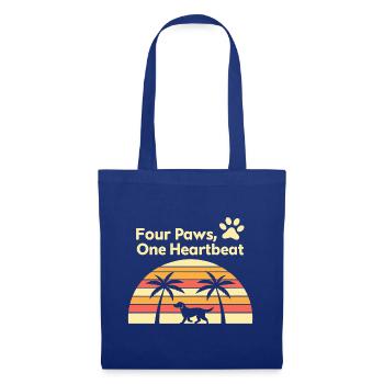 Four paws and sunset dog design - Tote Bag - royal blue - Front