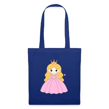 Princess with Crown and Pink Dress – Fairytale - Tote Bag - royal blue - Front
