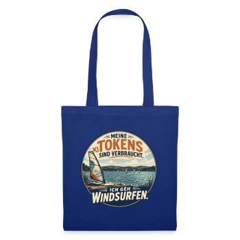 KI Tokens verbraucht – Ich geh Windsurfen - Stoffbeutel - Royalblau - Vorne