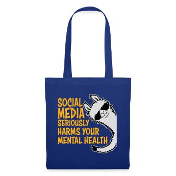 Social Media Seriously Harms Mental Health Lama - Tote Bag - royal blue - Front