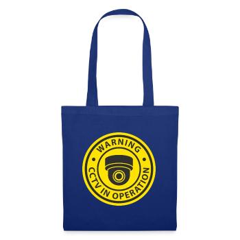 Warning CCTV Camera In Operation Sign - Tote Bag - royal blue - Front