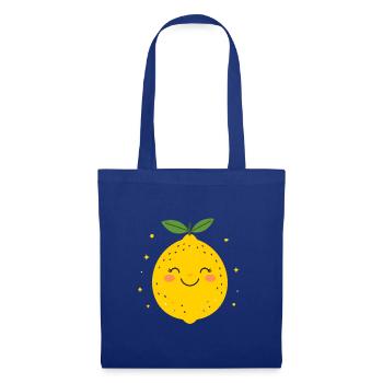 Funny Yellow Kawaii Lemon – Cute Fruit - Tote Bag - royal blue - Front
