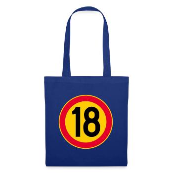 Signe du 18e anniversaire Âge 18 ans - Sac en tissu - bleu royal - Devant