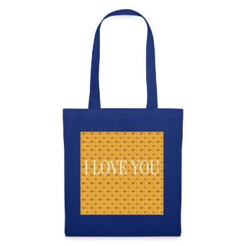 I Love You Motif Cœur Orange - Sac en tissu - bleu royal - Devant