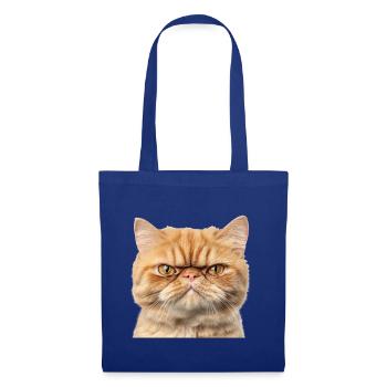 Grumpy Ginger Cat Studio Portrait - Tote Bag - royal blue - Front