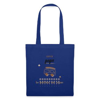 PAPA. FÊTE DES PÈRES. BONNE FÊTE PAPA. BONNE FÊTE - Sac en tissu - bleu royal - Devant