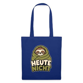 Müdes Faultier – Heute nicht Design für Faule - Stoffbeutel - Royalblau - Vorne