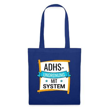 ADHS – Unordnung mit System - Stoffbeutel - Royalblau - Vorne