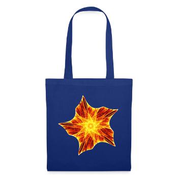 Flammender  Seestern  - Stoffbeutel - Royalblau - Vorne