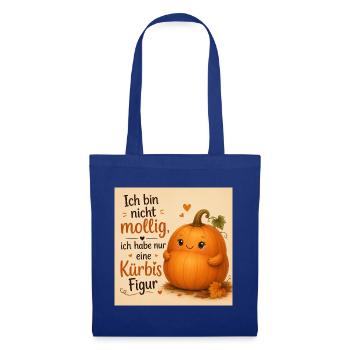 Kürbis Figur Humor Spruch - Stoffbeutel - Royalblau - Vorne