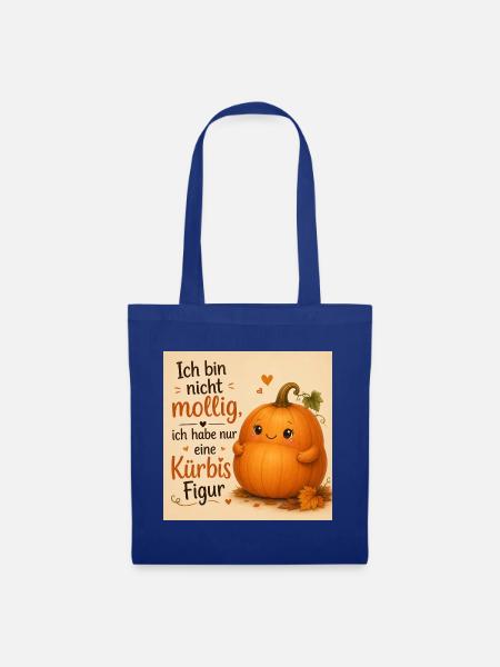 Kürbis Figur Humor Spruch - Stoffbeutel - Royalblau
