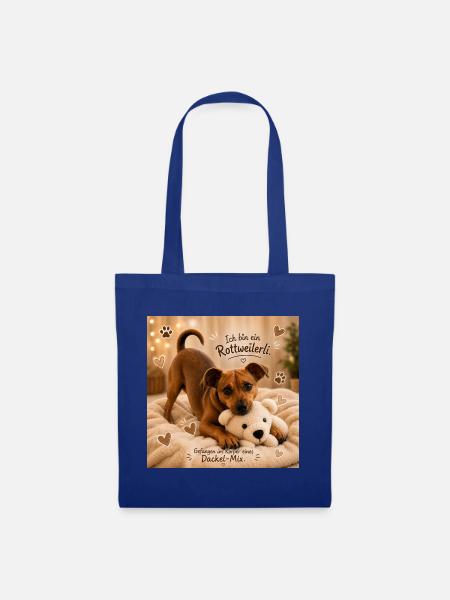 Rottweilerli Dackel-Mix Charm - Stoffbeutel - Royalblau