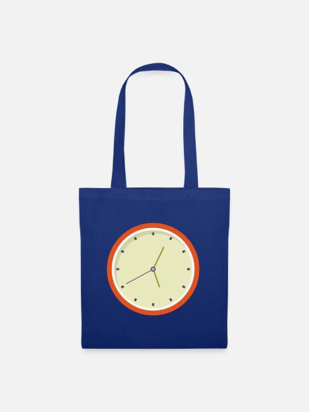Uhr - Stoffbeutel - Royalblau