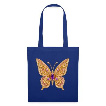 Goldener Edelstein-Schmetterling - Stoffbeutel - Royalblau - Vorne
