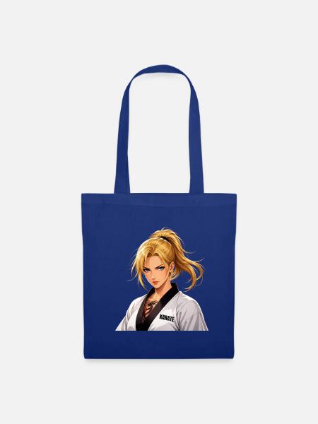Girl Manga Karate – Anime Martial Arts - Stoffbeutel - Royalblau